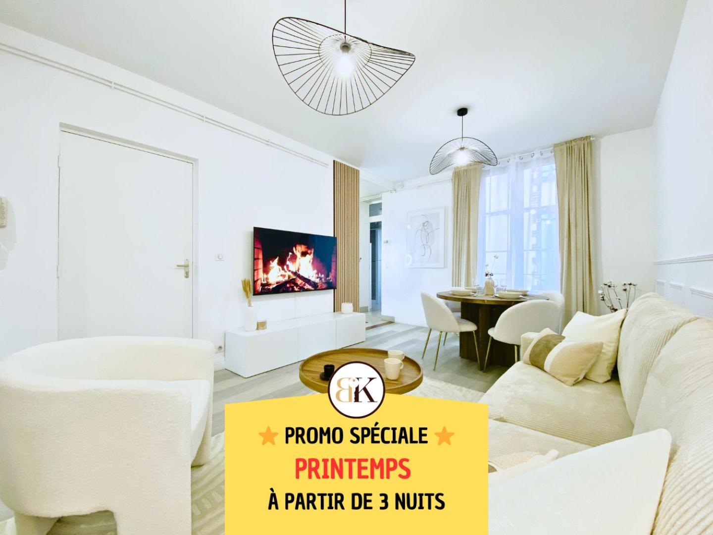 Le Subtil - Best Keys - Elegance & Confort - 2 Chambres Separees - Lit Queen Size - Smart Tv Netflix - Entre Gare & Centre Ville - A 1H De Paris - Wifi Fibre - Check-In Autonome Sens Bagian luar foto